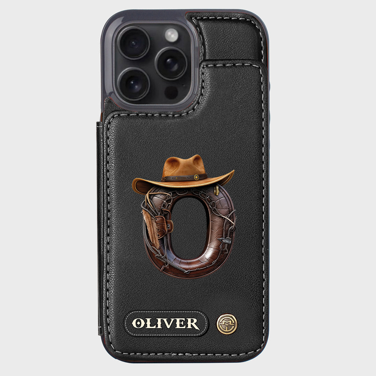 Western Style Name Initial Letter - Personalized Cowboy/Cowgirl Wallet Phone Case
