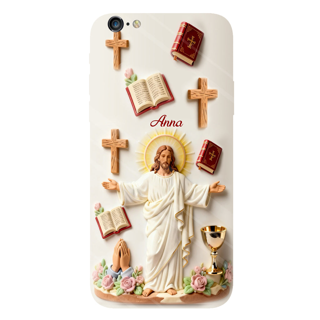 La foi plutôt que la peur - Coque de téléphone personnalisée avec impression chrétienne intégrale