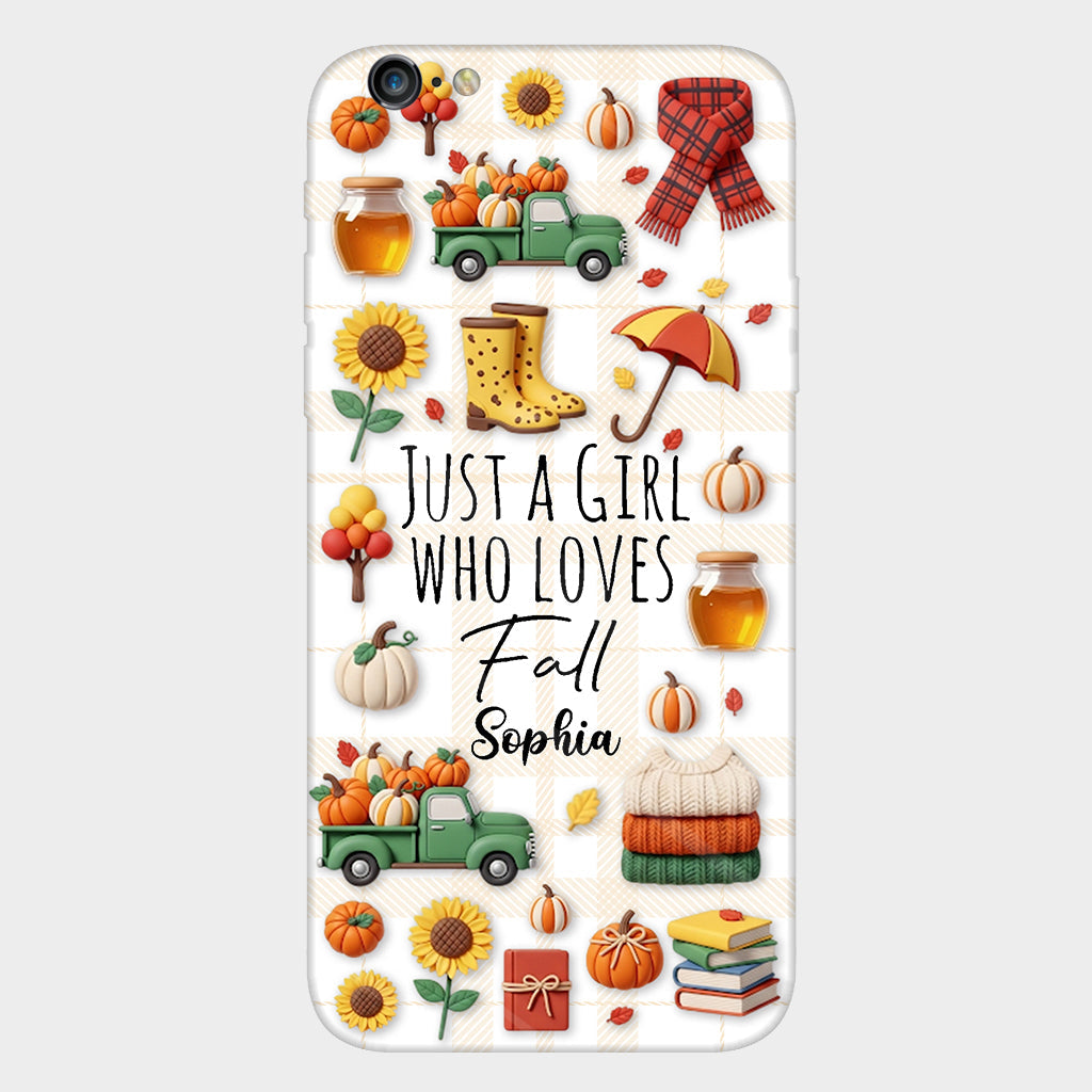 Just A Girl Who Loves Fall - Personalized Autumn Full Print Phone Case