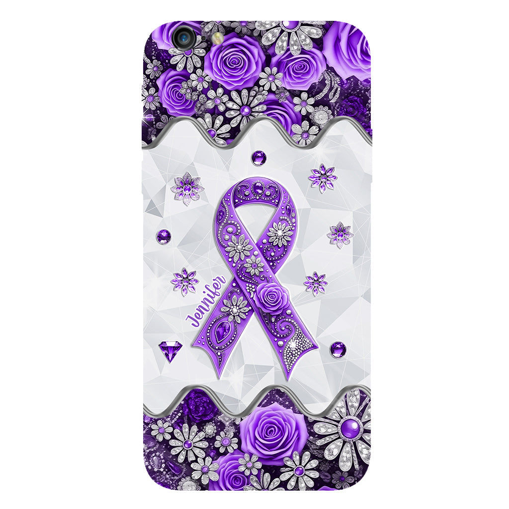 Sensibilisation au cancer - Coque de téléphone personnalisée avec impression intégrale sur la sensibilisation au cancer du pancréas