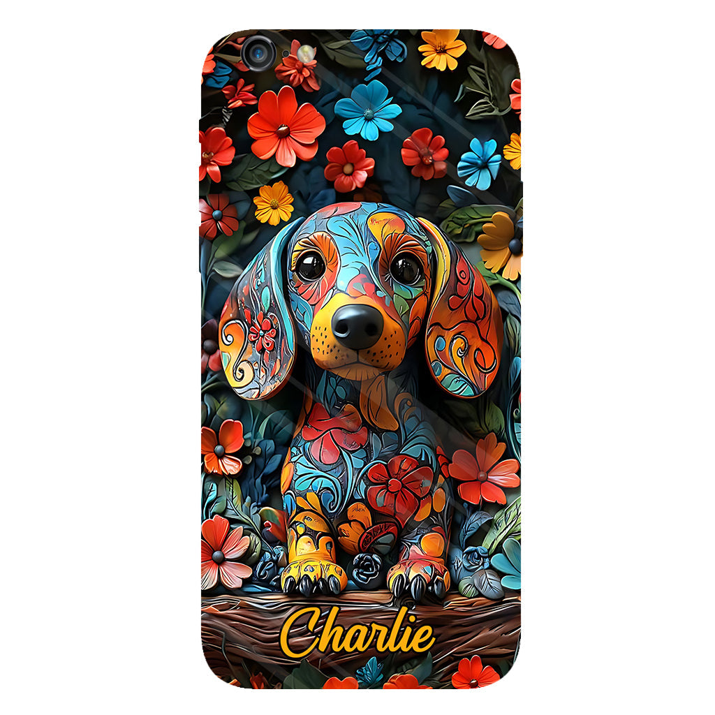 Love Dachshund - Personalized Dog Full Print Phone Case