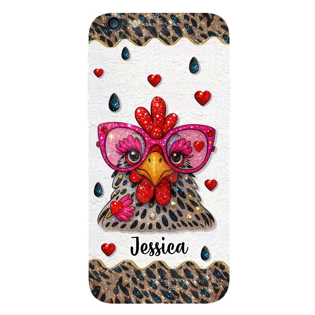 Coque de téléphone personnalisée Crazy Chicken Lady - Motif poulet intégral