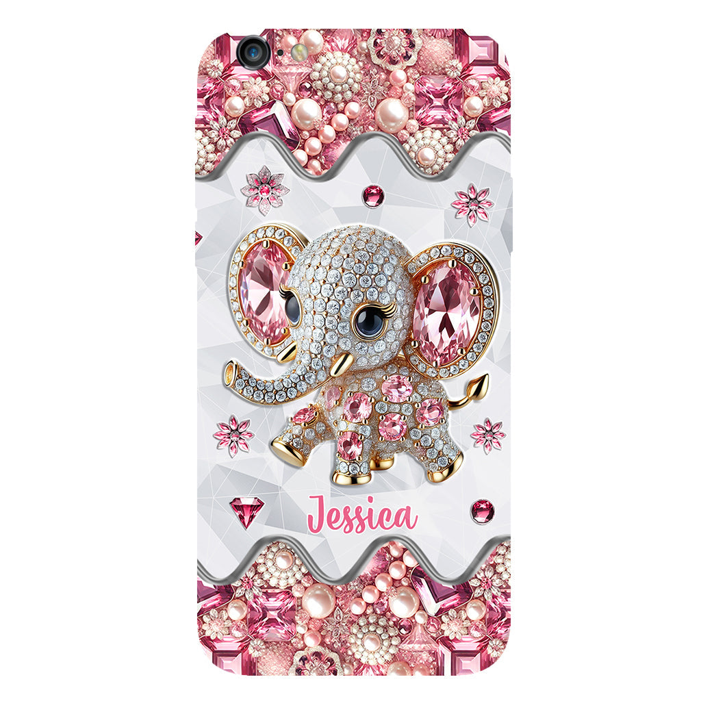 Une fille qui aime les éléphants - Coque de téléphone personnalisée avec imprimé éléphant