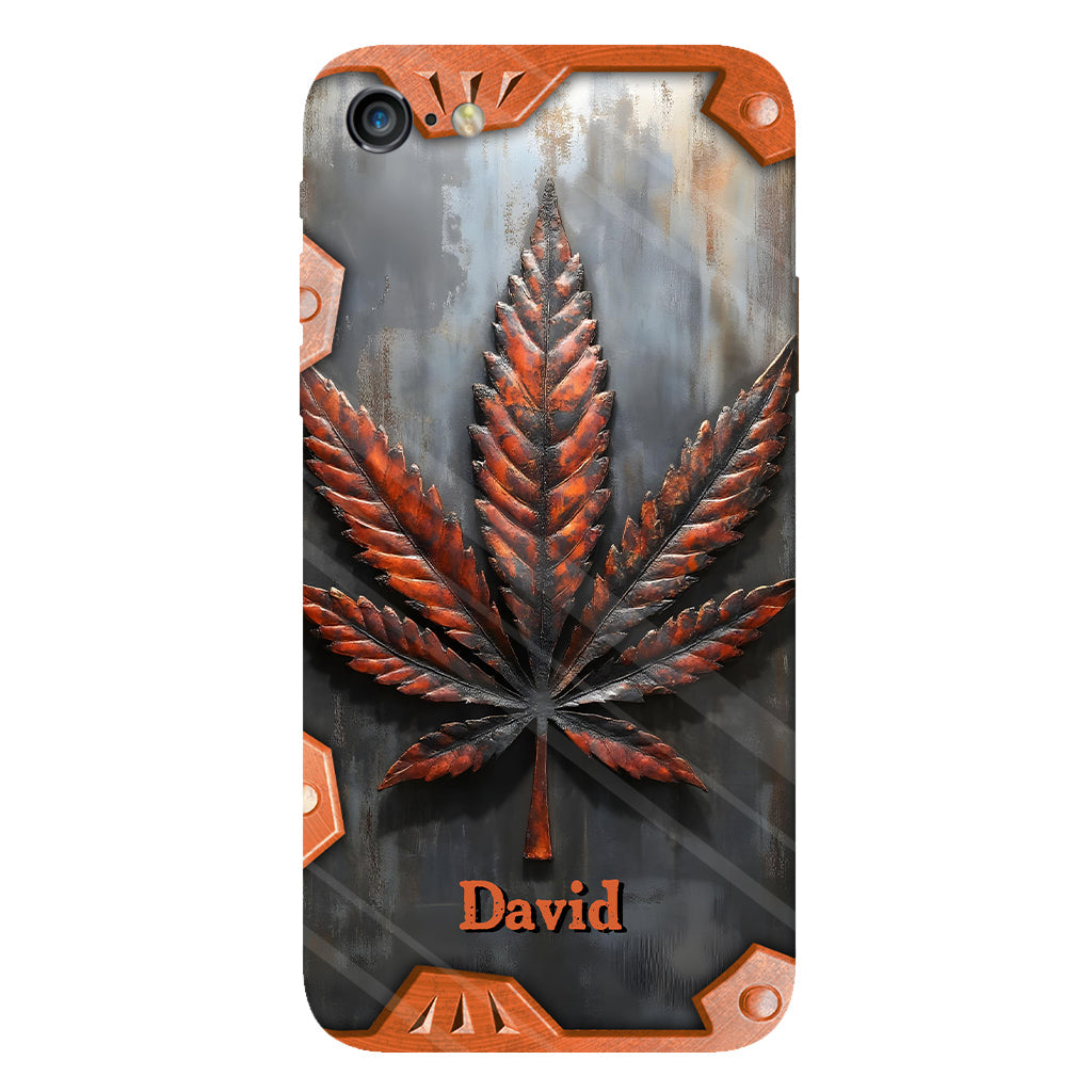 Superbe coque de téléphone personnalisée avec motif feuille et cannabis