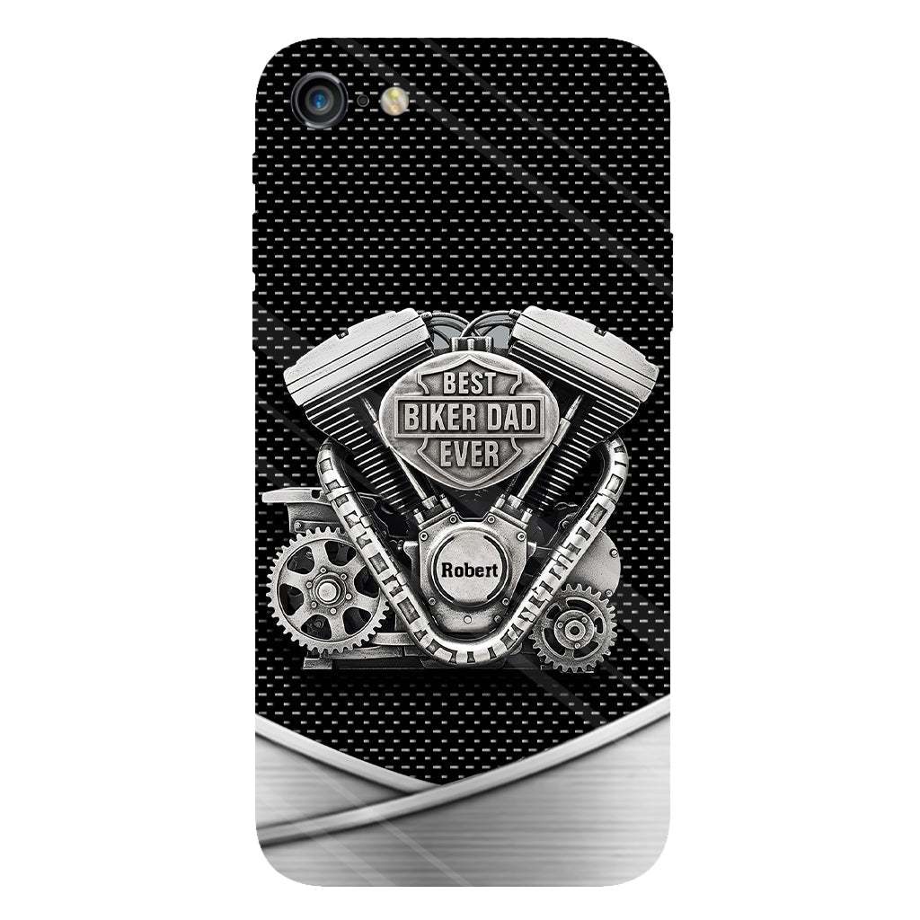 Meilleur papa du monde - Coque de téléphone personnalisée avec motif motard