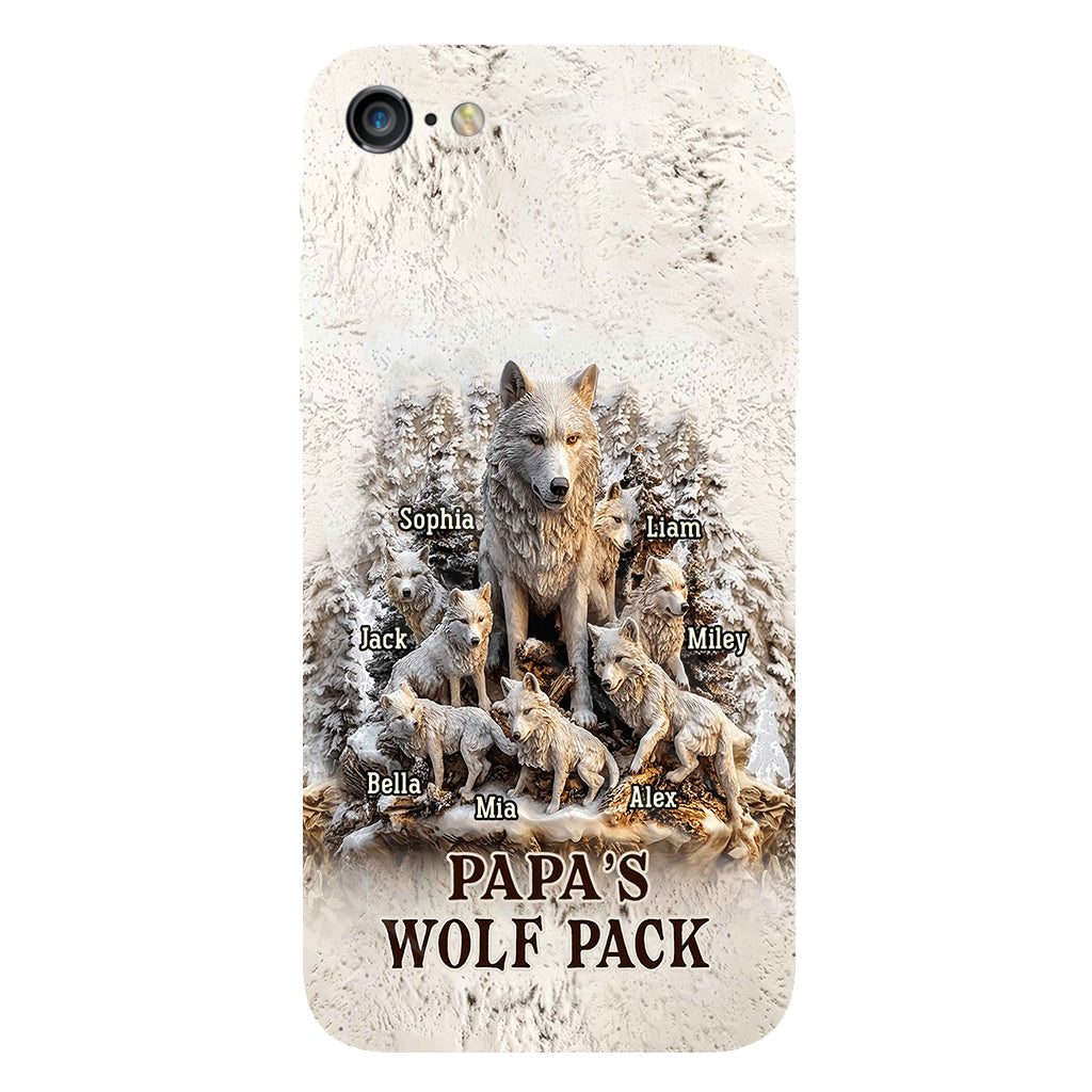 Papa's Wolf Pack - Personalized Father Full Print Phone Case