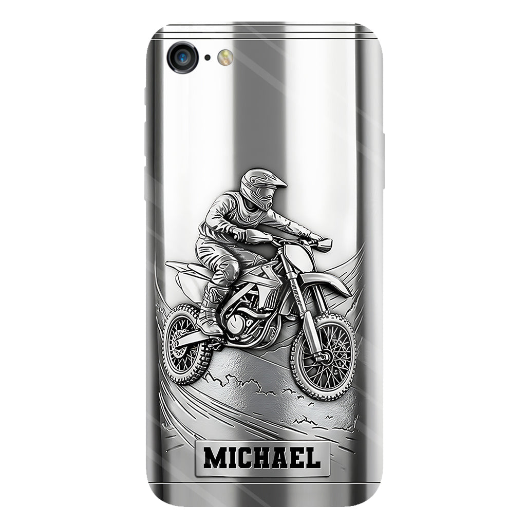 Metalic Dirt Bike/ Motocross - Personalized Dirt Bike Full Print Phone Case
