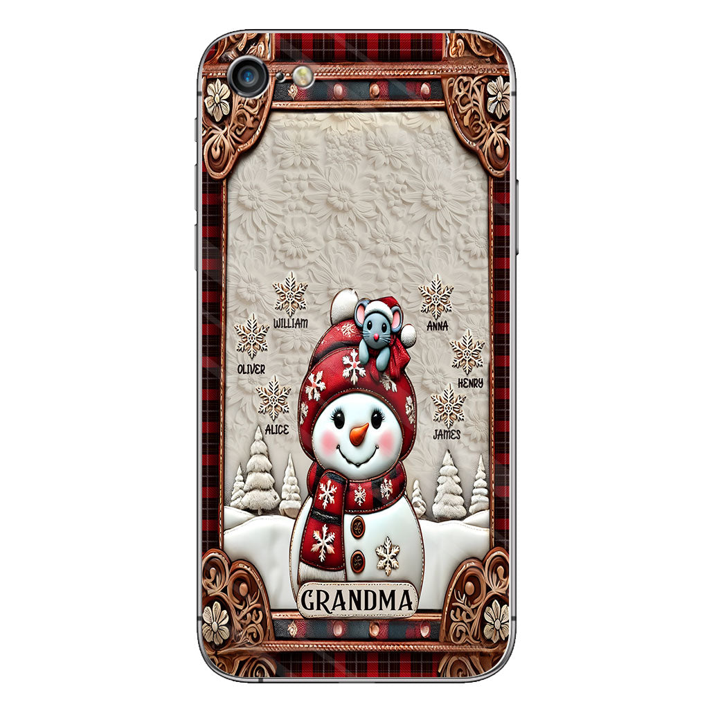 Grandma Snowman Christmas - Personalized Grandma Phone Case