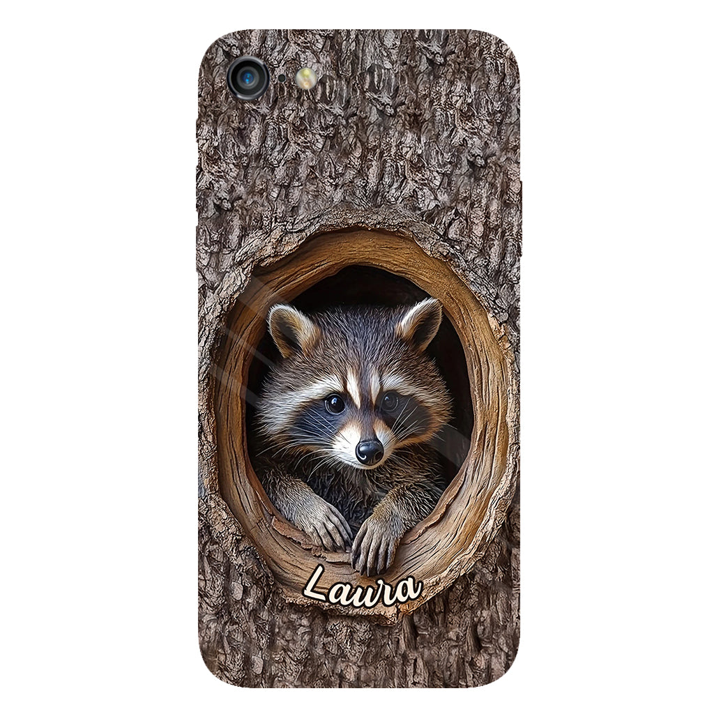 Adorable raton laveur - Coque de téléphone personnalisée avec motif raton laveur intégral