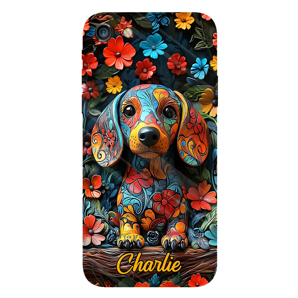 Love Dachshund - Personalized Dog Full Print Phone Case