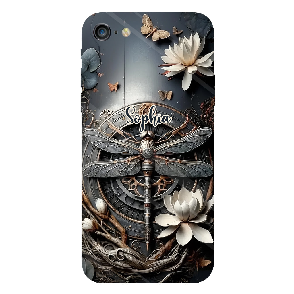 Coque de téléphone personnalisée Libellule noire - Motif libellule intégral