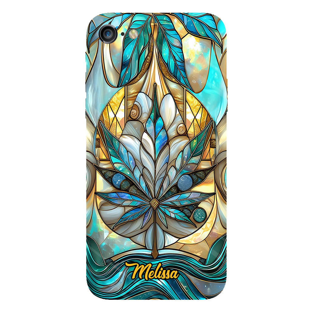 Superbe coque de téléphone personnalisée avec motif feuille et cannabis