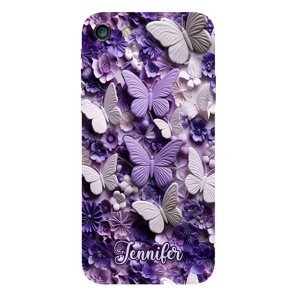 Purple Butterflies - Personalized Butterfly Full Print Phone Case