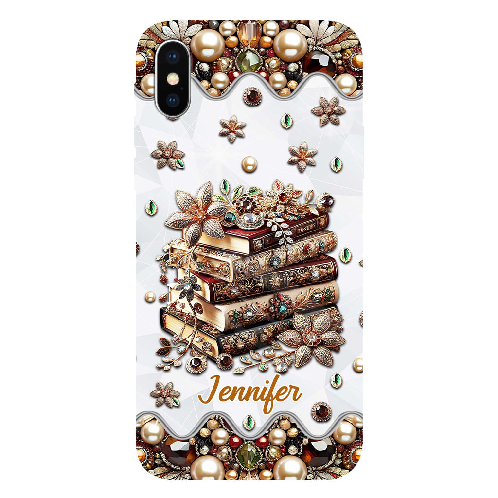 Une fille qui aime les livres - Coque de téléphone personnalisée avec impression intégrale d'un livre