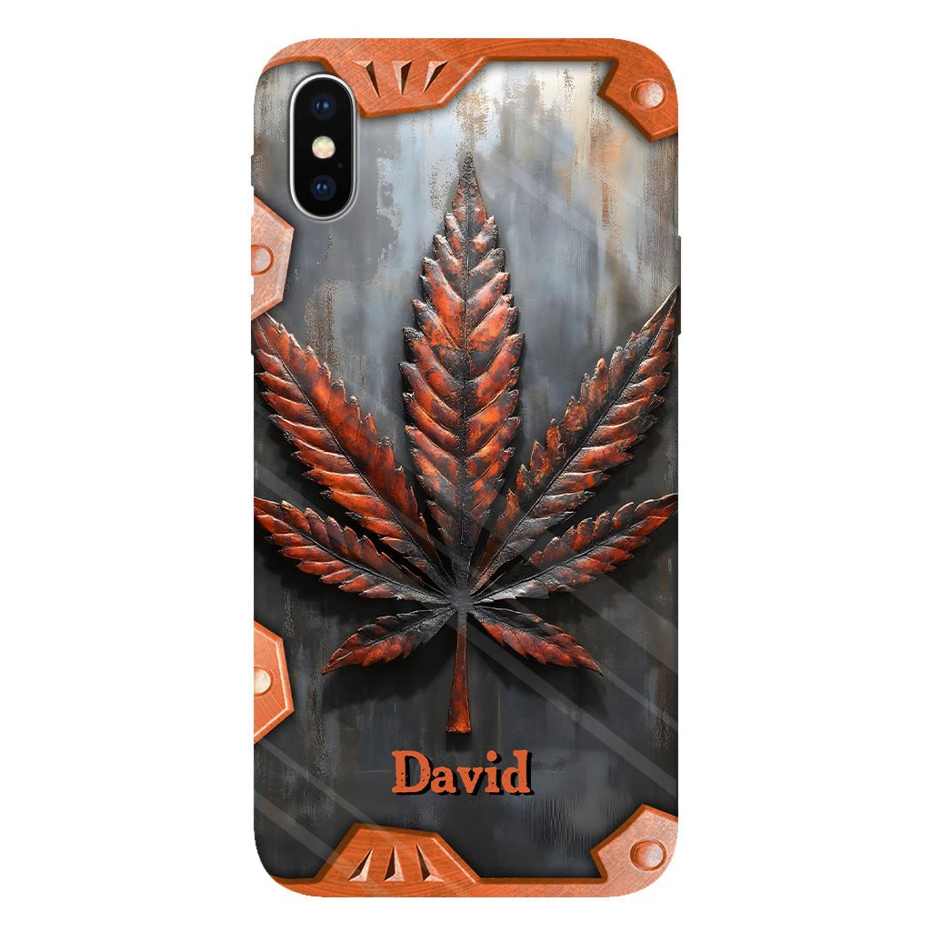 Superbe coque de téléphone personnalisée avec motif feuille et cannabis