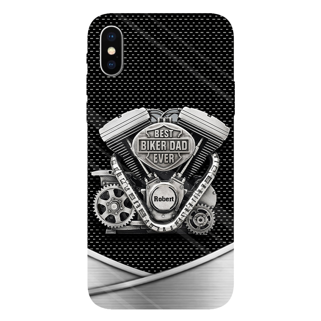 Meilleur papa du monde - Coque de téléphone personnalisée avec motif motard