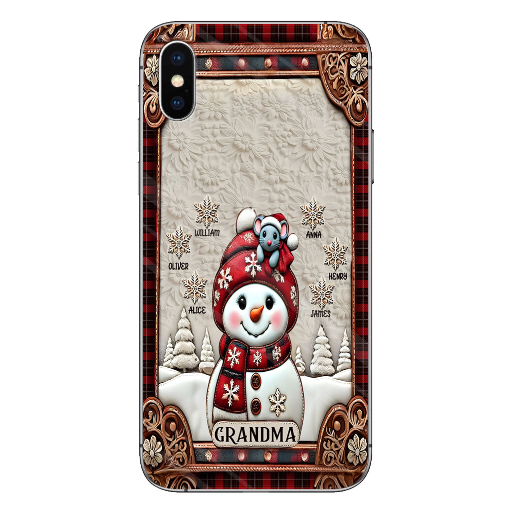 Grandma Snowman Christmas - Personalized Grandma Phone Case