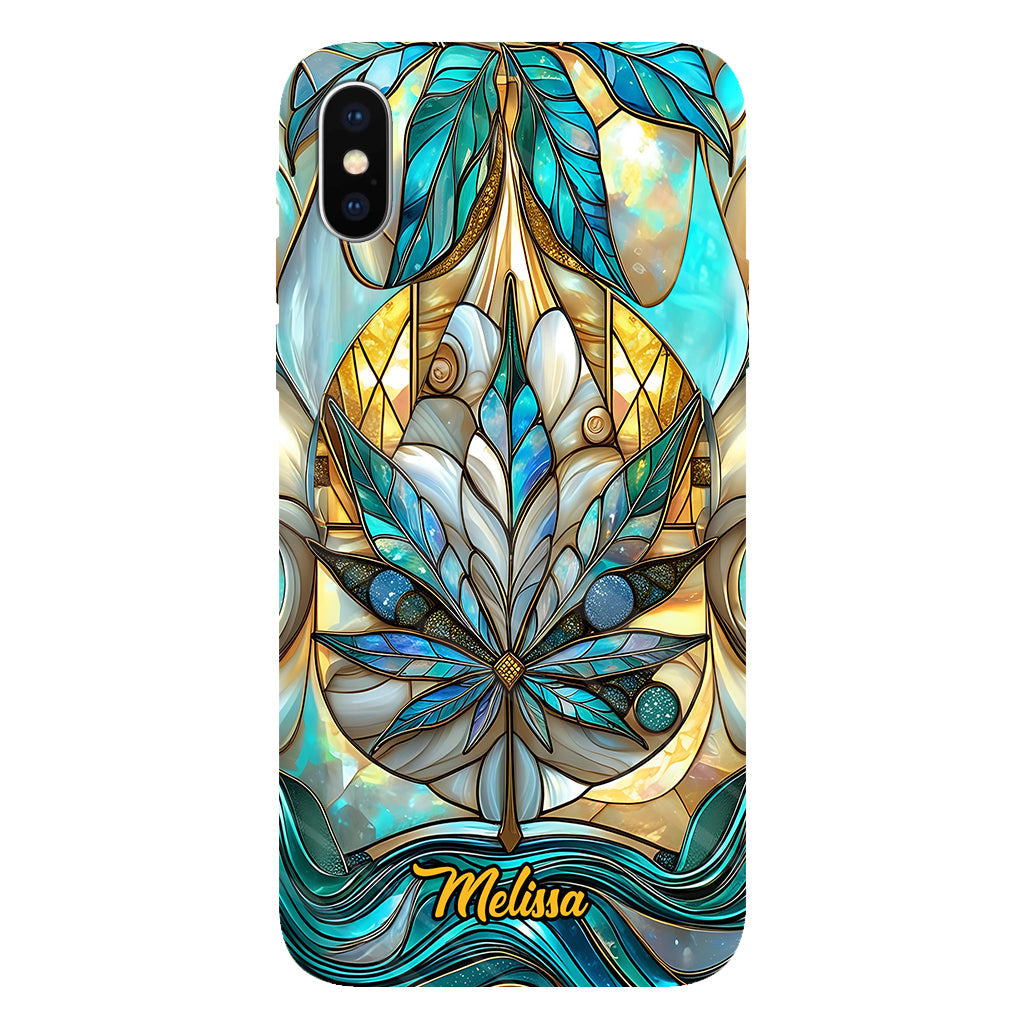 Superbe coque de téléphone personnalisée avec motif feuille et cannabis