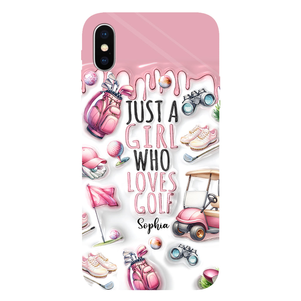 Une fille qui adore le golf - Coque de téléphone personnalisée avec imprimé golf intégral