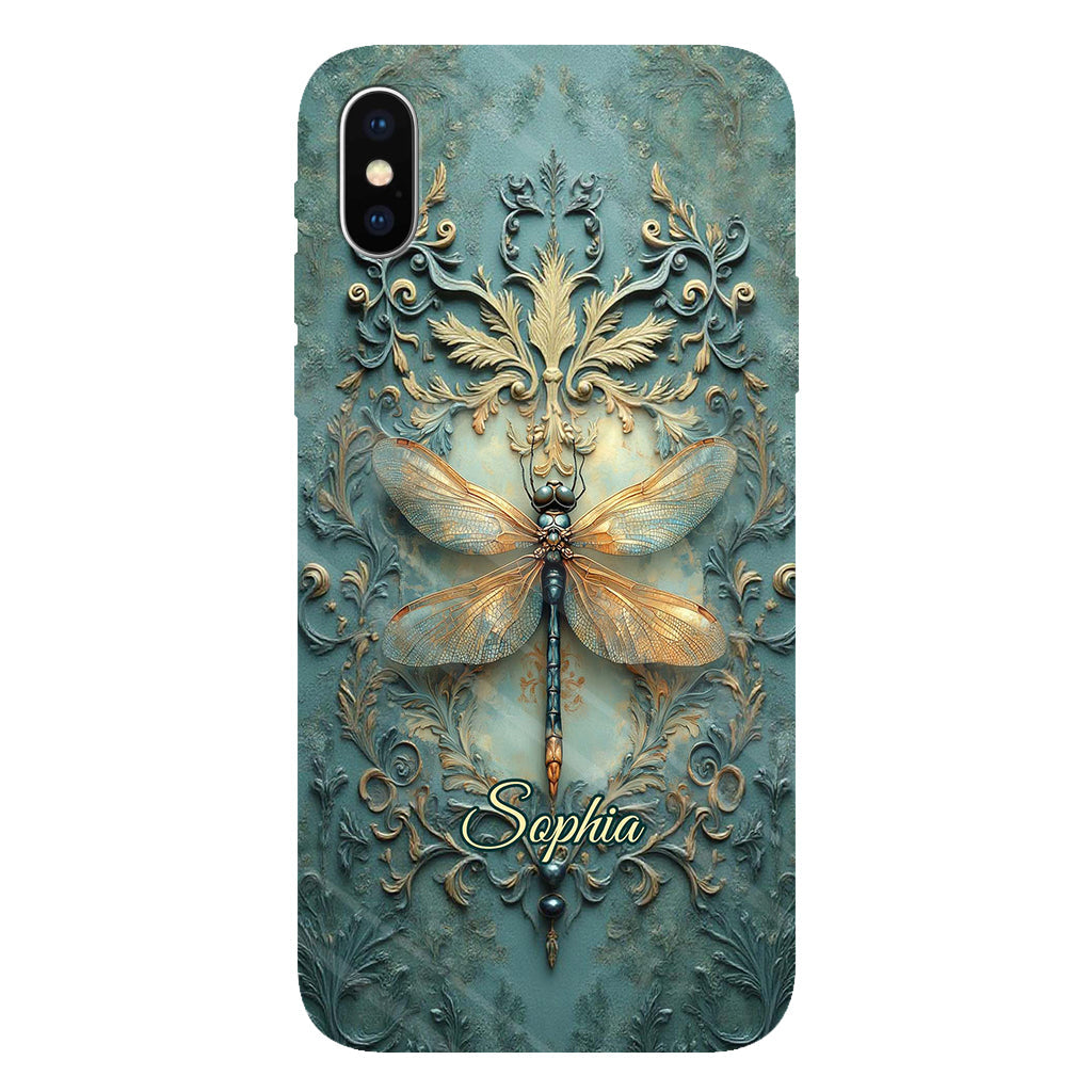 Superbe coque de téléphone personnalisée avec motif libellule - Motif libellule intégral