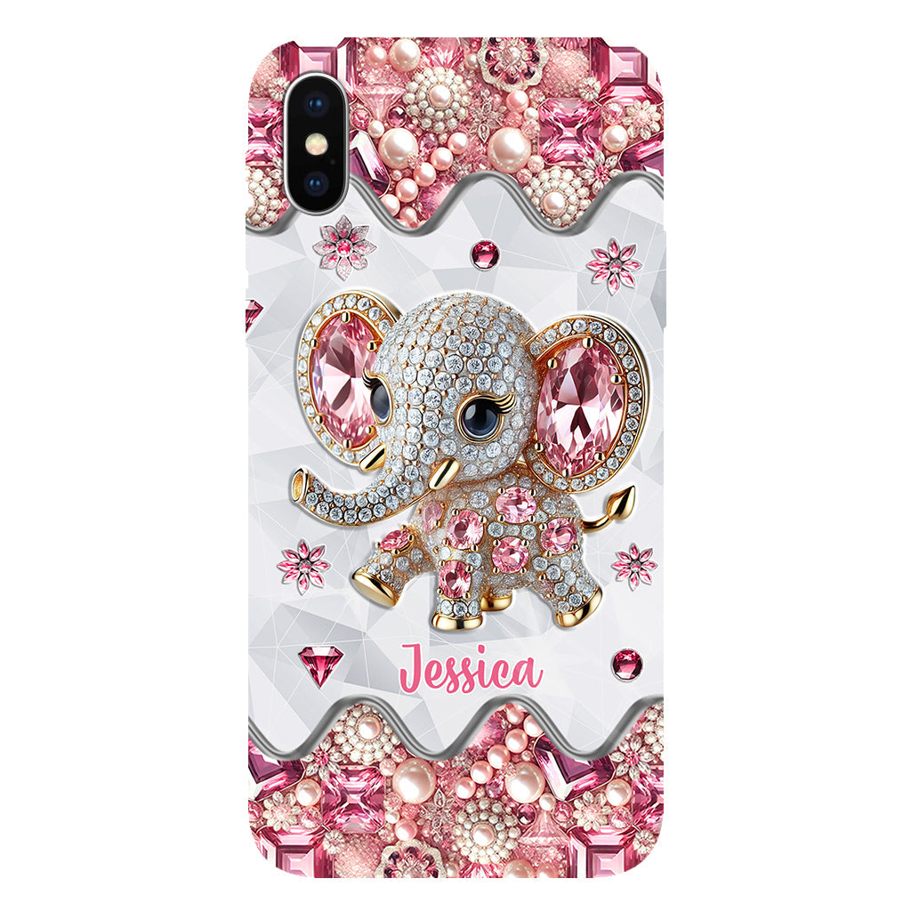 Une fille qui aime les éléphants - Coque de téléphone personnalisée avec imprimé éléphant