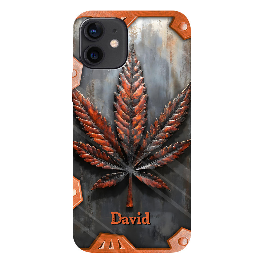 Superbe coque de téléphone personnalisée avec motif feuille et cannabis