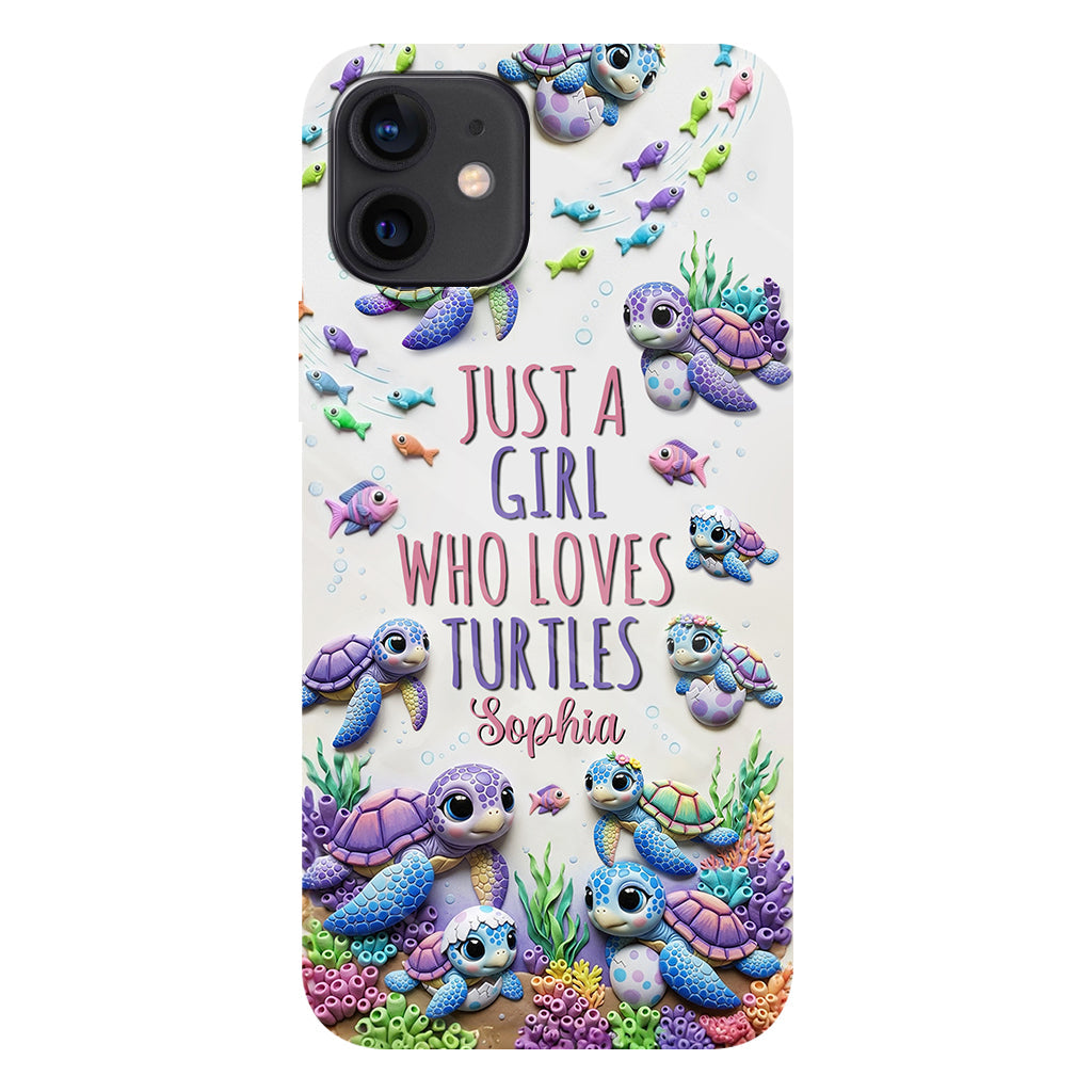 Just A Girl Who Loves Turtles - Personalized Turtle Full Print Phone Case