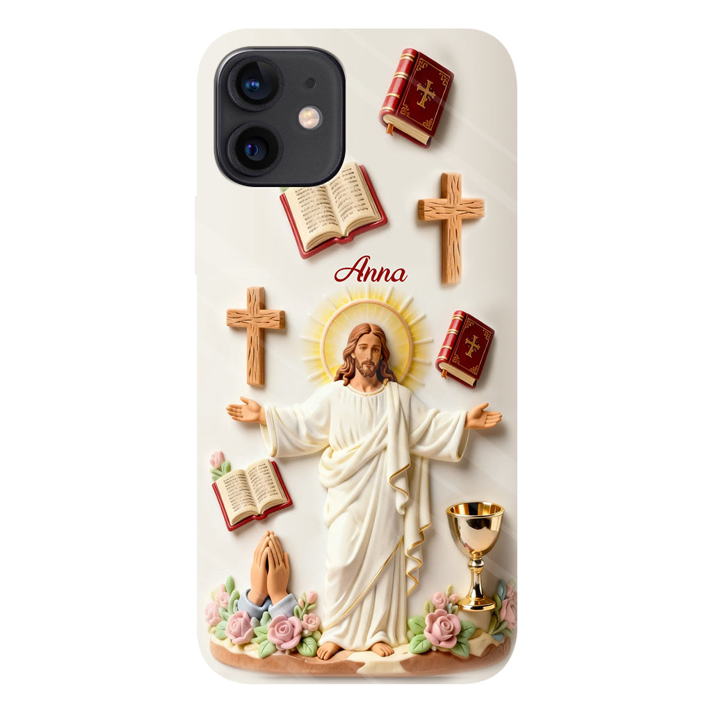 La foi plutôt que la peur - Coque de téléphone personnalisée avec impression chrétienne intégrale