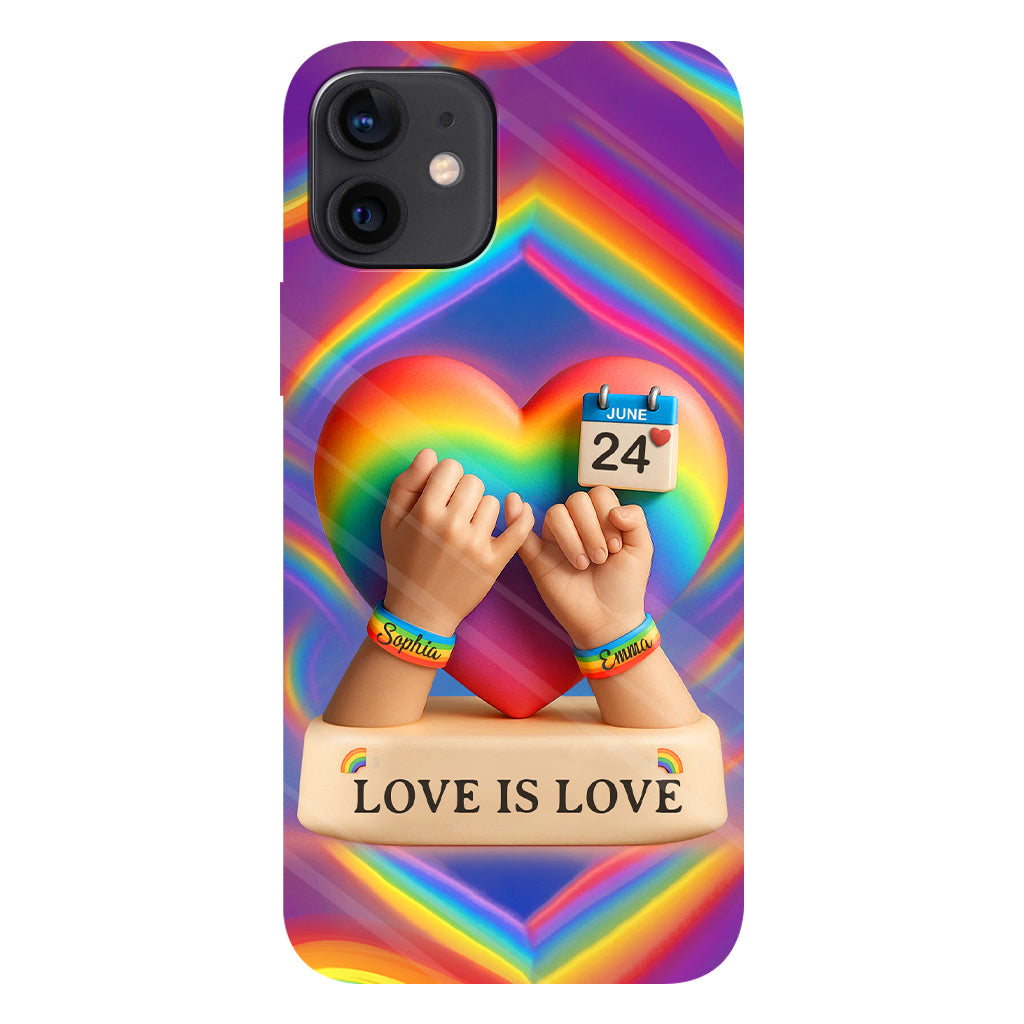 Love Is Love - Personalized LGBT Support Full Print Phone Case