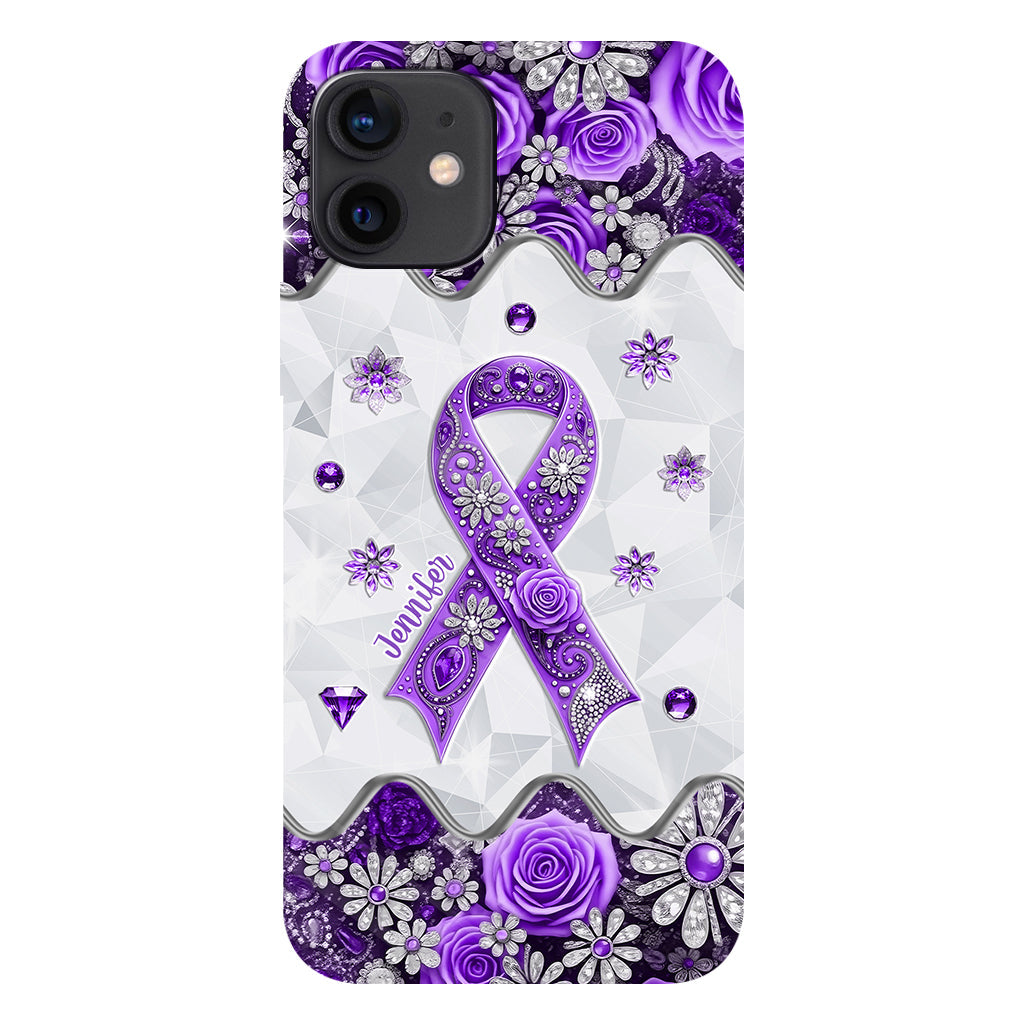 Sensibilisation au cancer - Coque de téléphone personnalisée avec impression intégrale sur la sensibilisation au cancer du pancréas