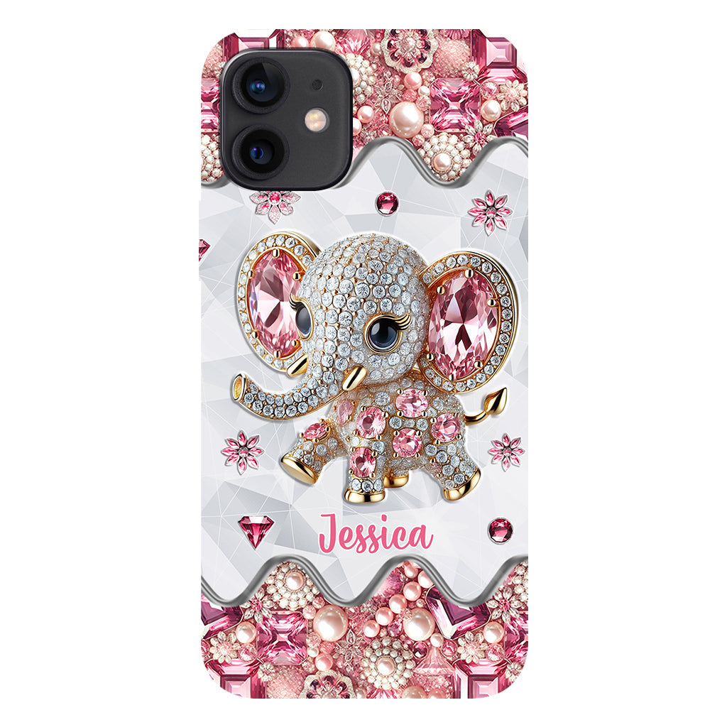 Une fille qui aime les éléphants - Coque de téléphone personnalisée avec imprimé éléphant