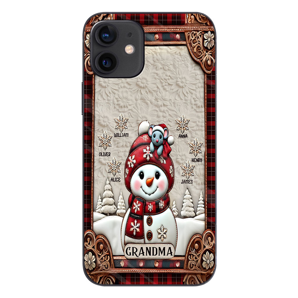 Grandma Snowman Christmas - Personalized Grandma Phone Case