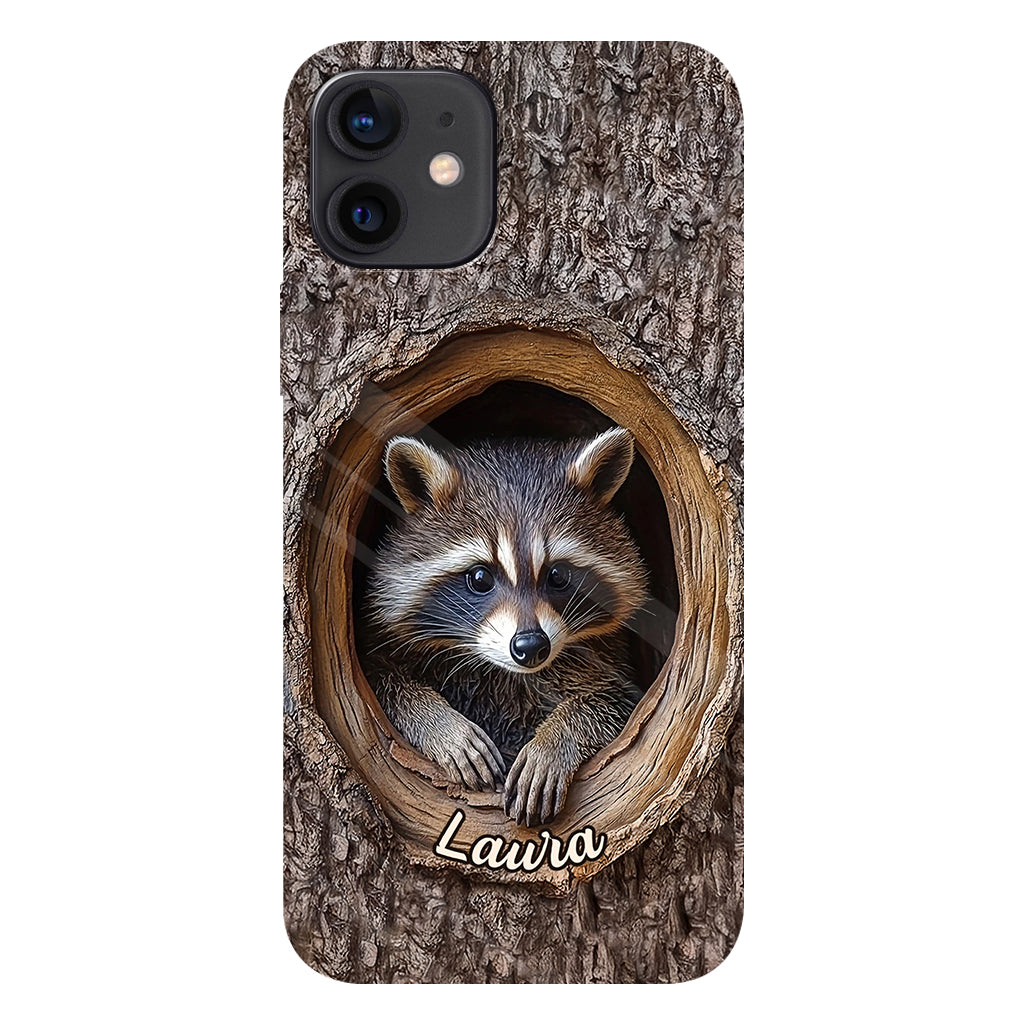 Adorable raton laveur - Coque de téléphone personnalisée avec motif raton laveur intégral