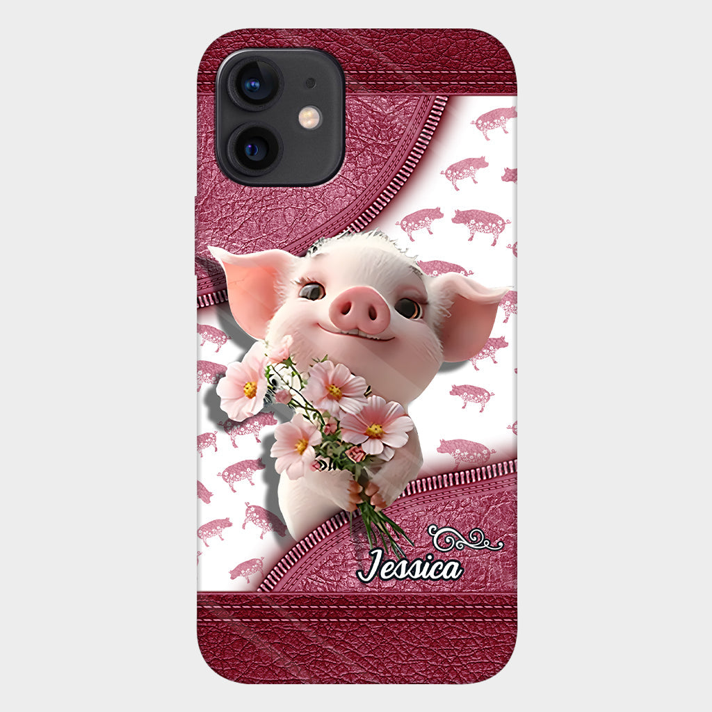 Coque de téléphone personnalisée « Amoureux des cochons » avec impression intégrale
