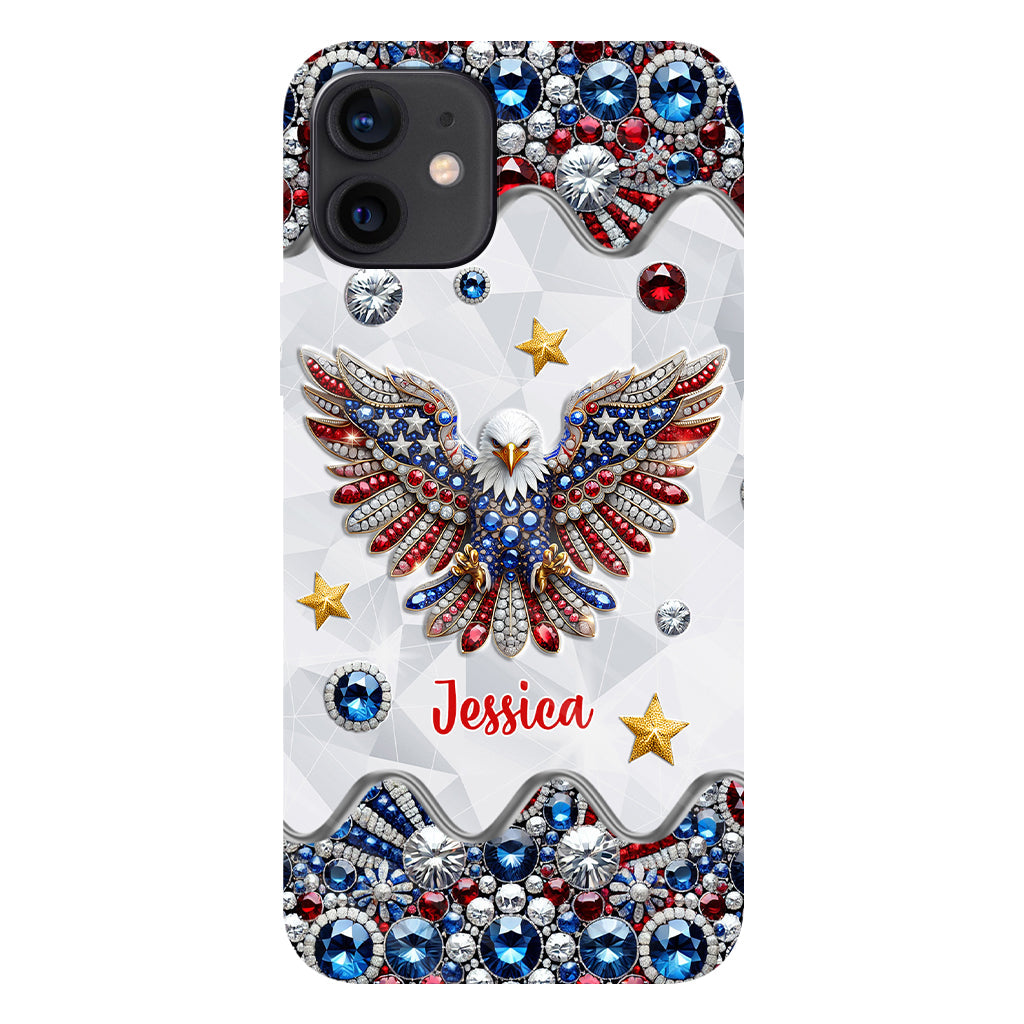 Coque de téléphone personnalisée avec aigle à tête blanche et motif patriotique