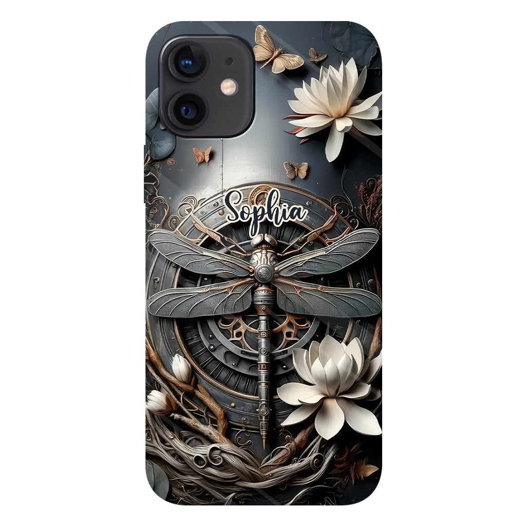 Coque de téléphone personnalisée Libellule noire - Motif libellule intégral