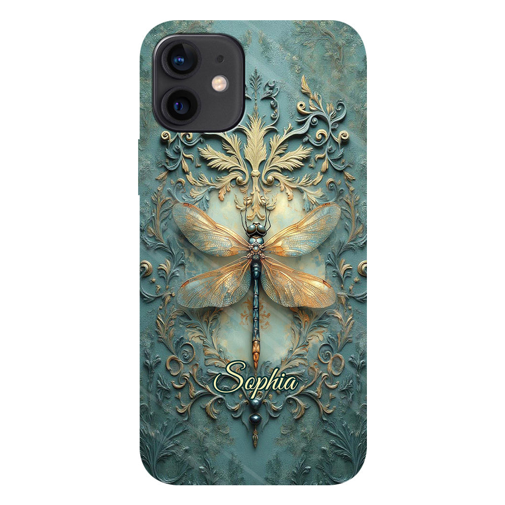 Superbe coque de téléphone personnalisée avec motif libellule - Motif libellule intégral