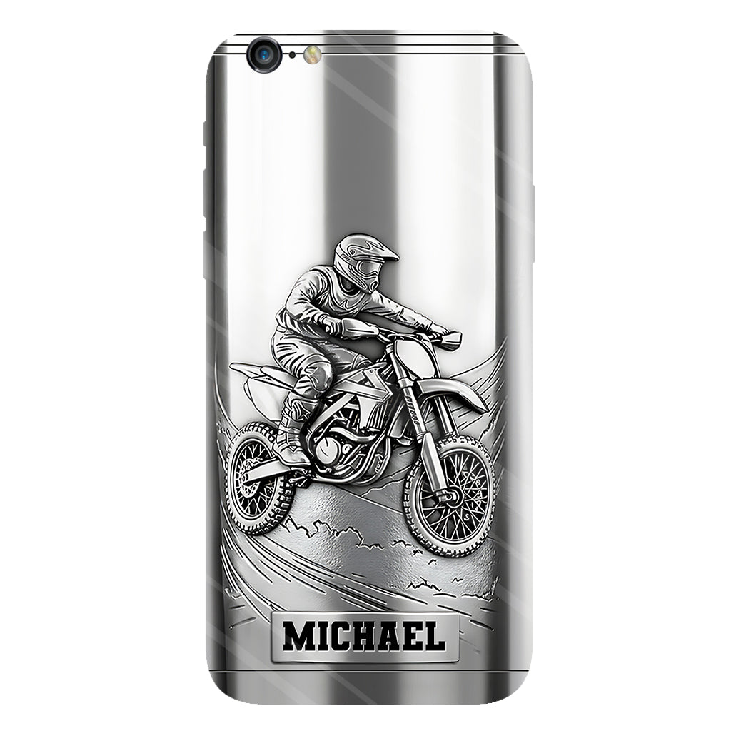 Metalic Dirt Bike/ Motocross - Personalized Dirt Bike Full Print Phone Case