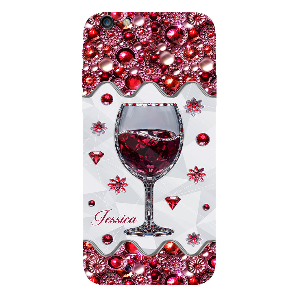 Une fille qui aime le vin - Coque de téléphone personnalisée avec impression intégrale sur le thème du vin