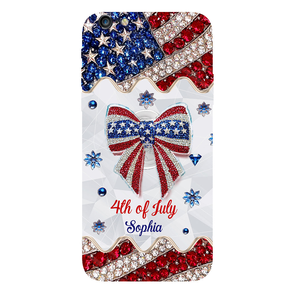 Fête de l'Indépendance - Coque de téléphone et support personnalisés avec impression intégrale pour la fête nationale américaine (4 juillet).