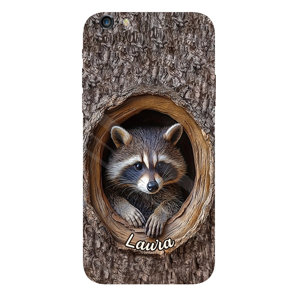 Adorable raton laveur - Coque de téléphone personnalisée avec motif raton laveur intégral