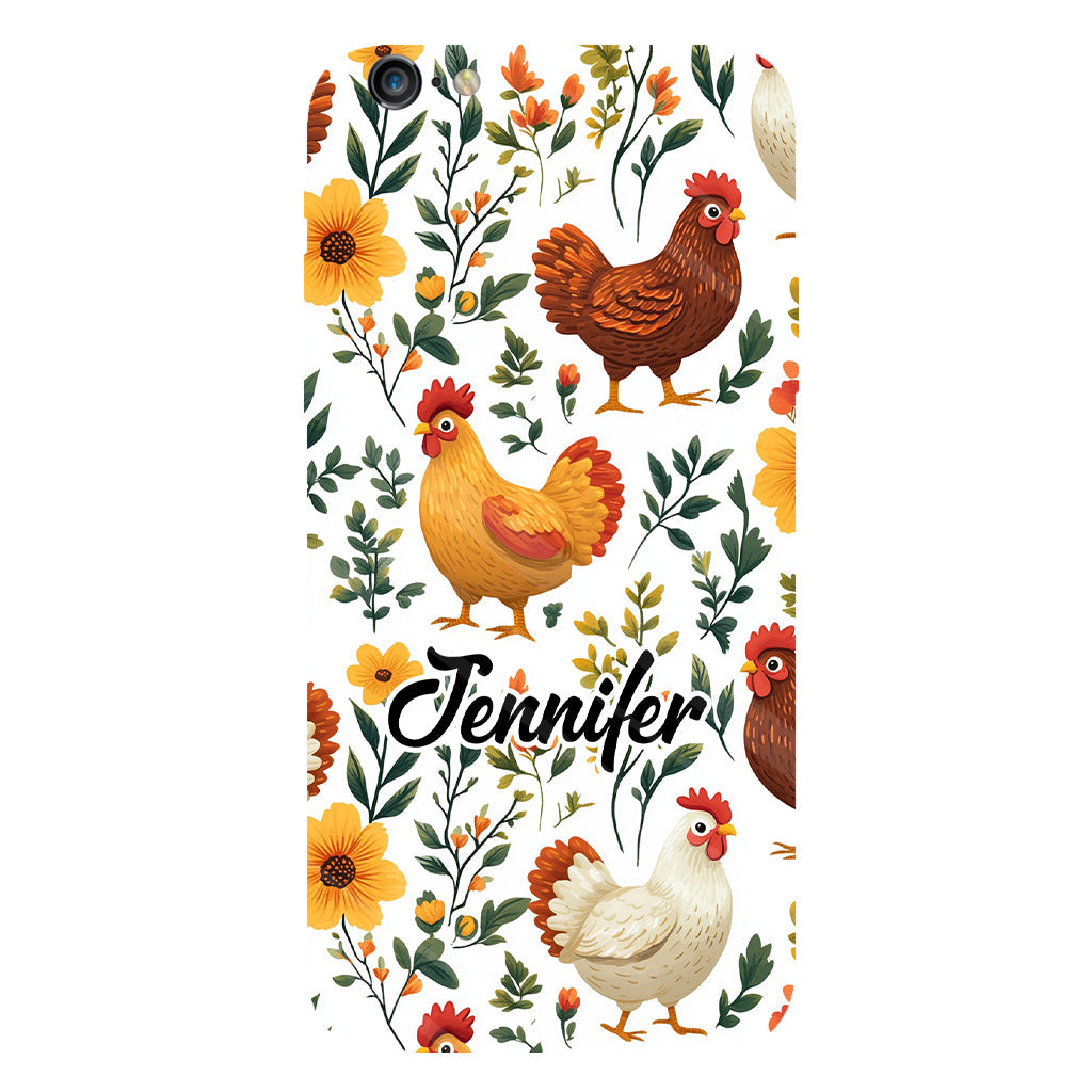 Cute Floral Chickens - Personalized Chicken Full Print Phone Case