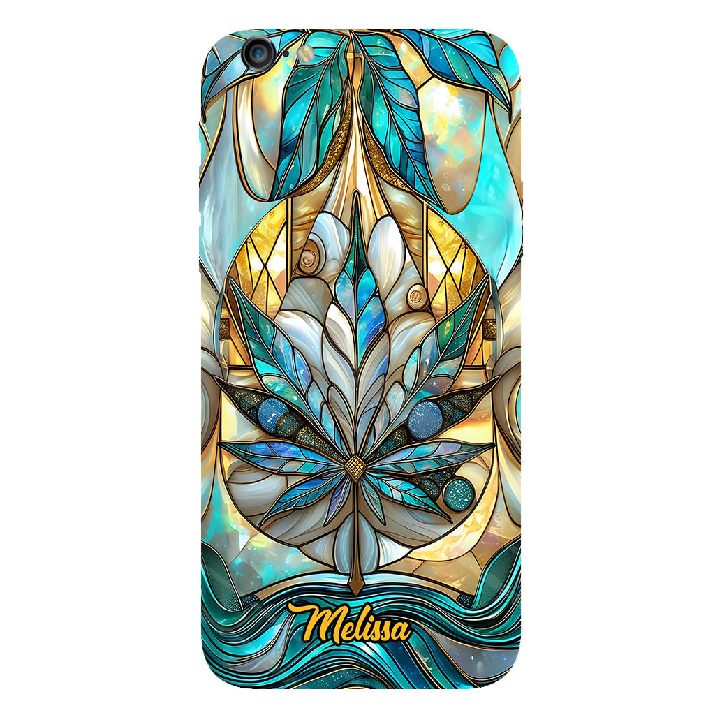 Superbe coque de téléphone personnalisée avec motif feuille et cannabis