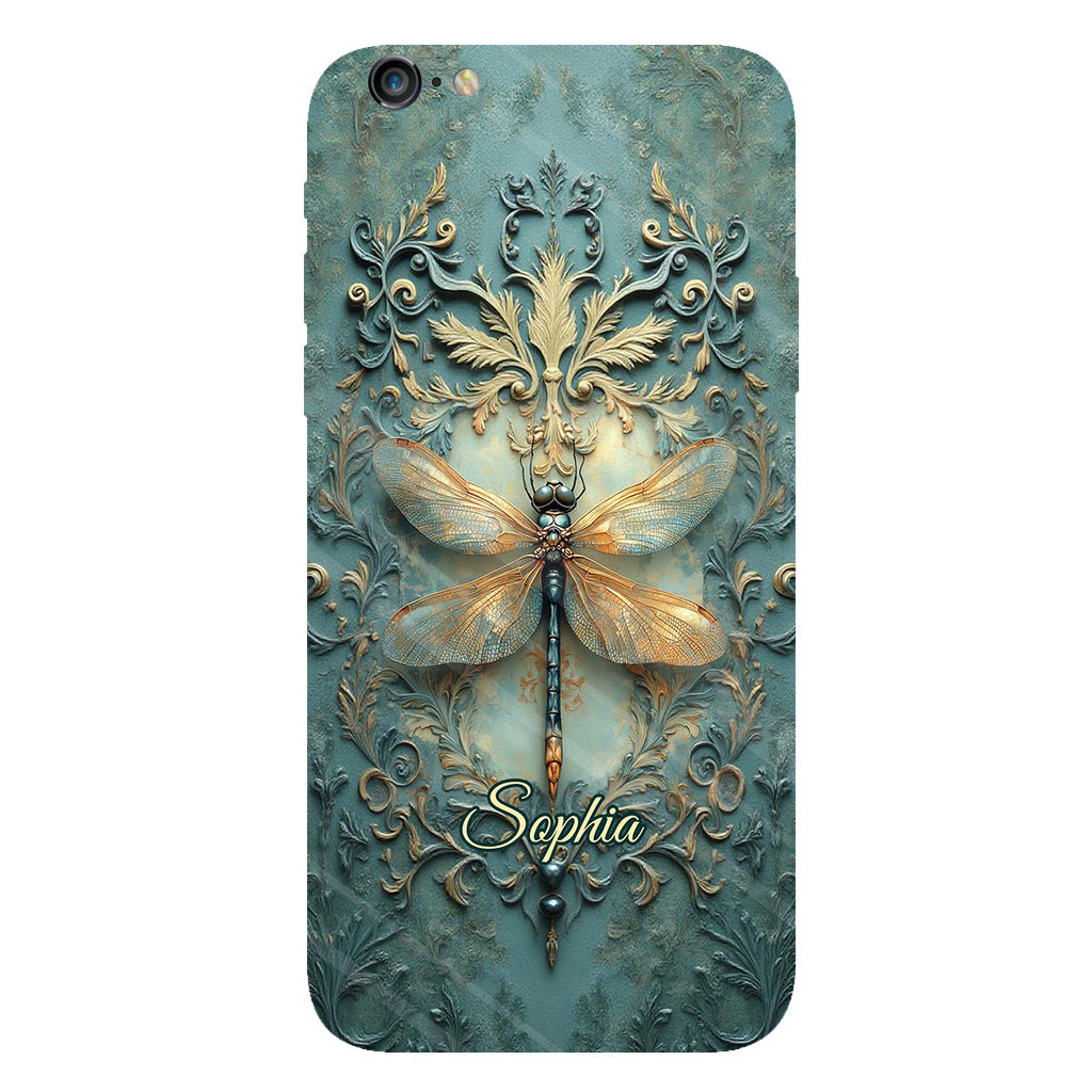 Superbe coque de téléphone personnalisée avec motif libellule - Motif libellule intégral