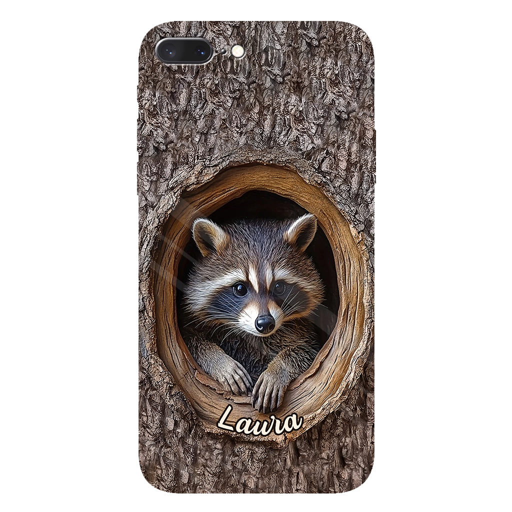 Adorable raton laveur - Coque de téléphone personnalisée avec motif raton laveur intégral