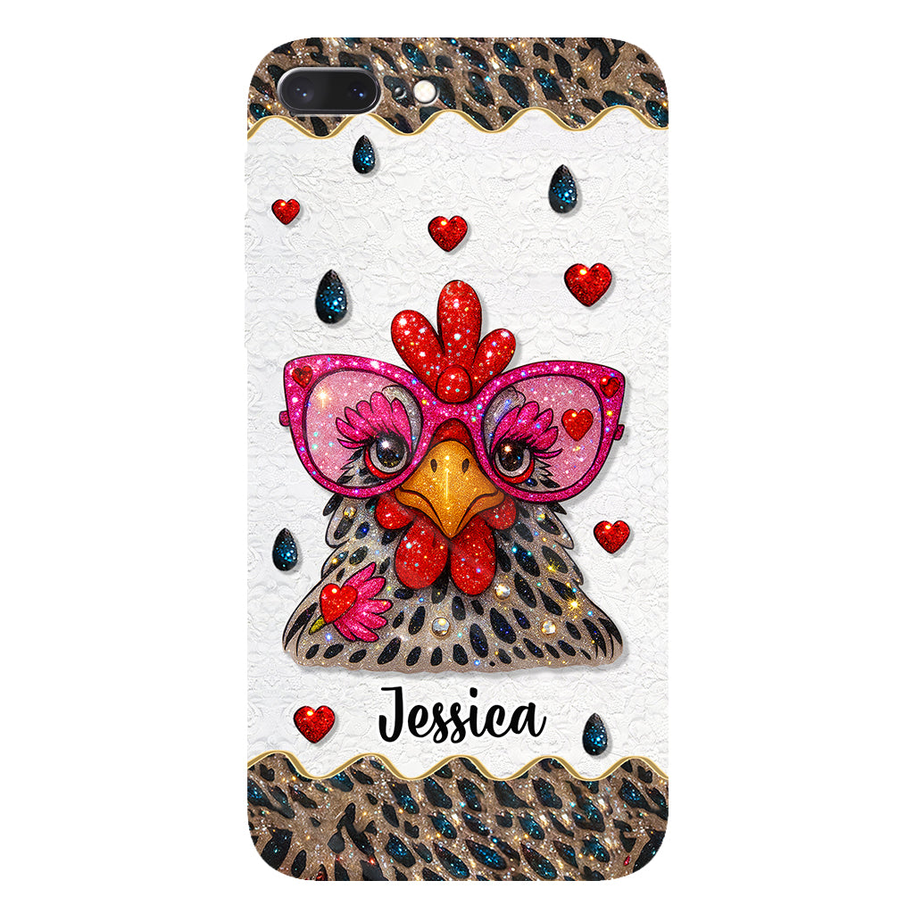 Coque de téléphone personnalisée Crazy Chicken Lady - Motif poulet intégral
