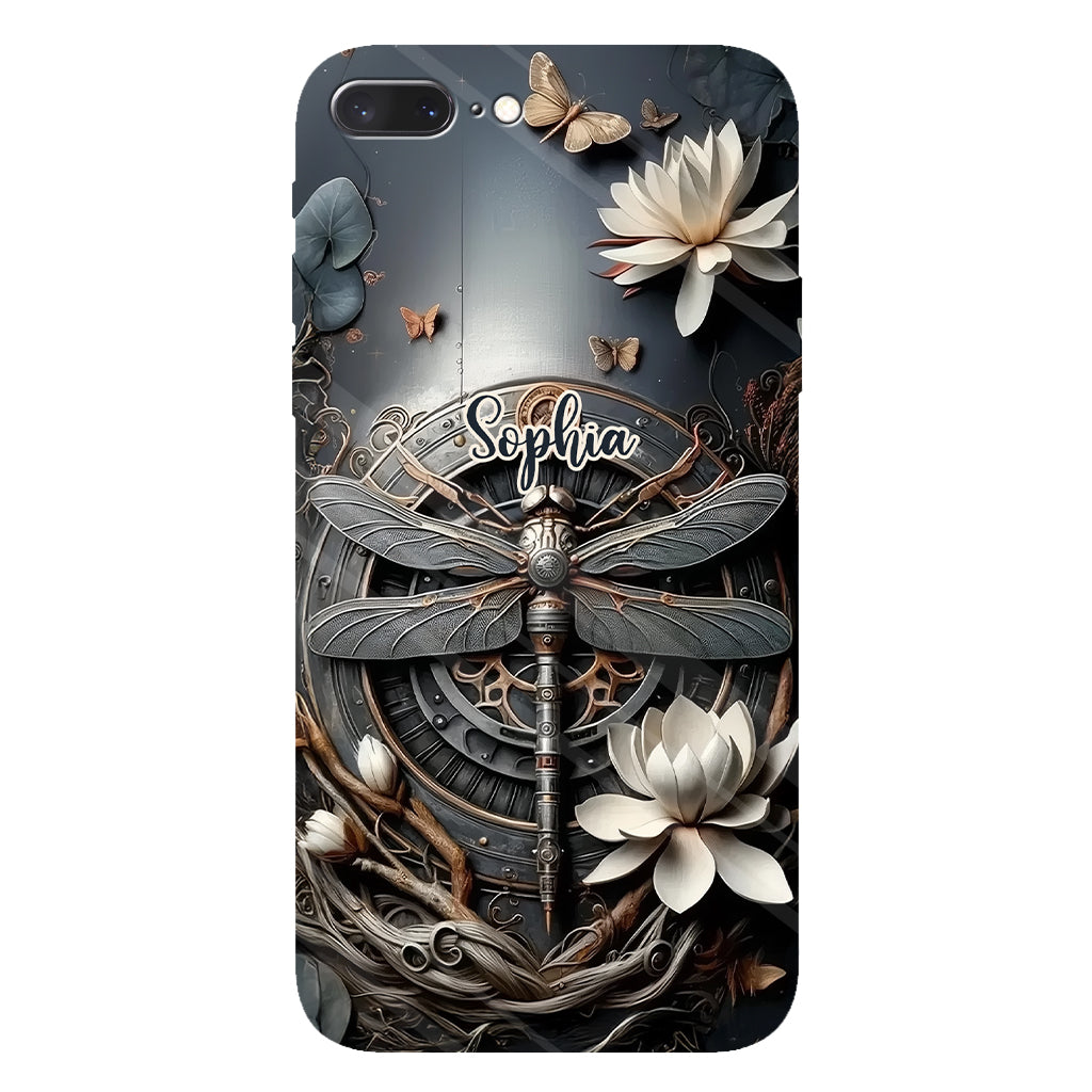 Coque de téléphone personnalisée Libellule noire - Motif libellule intégral