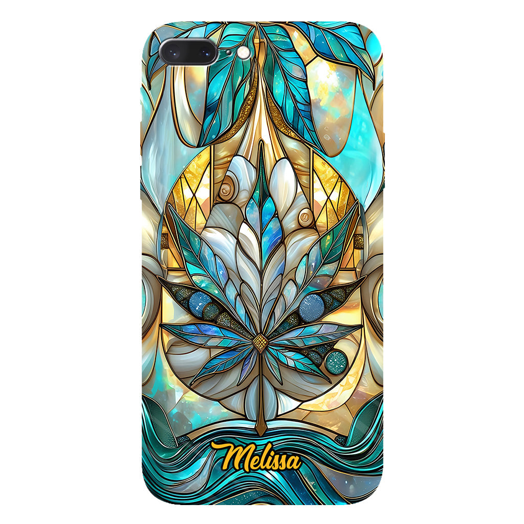 Superbe coque de téléphone personnalisée avec motif feuille et cannabis