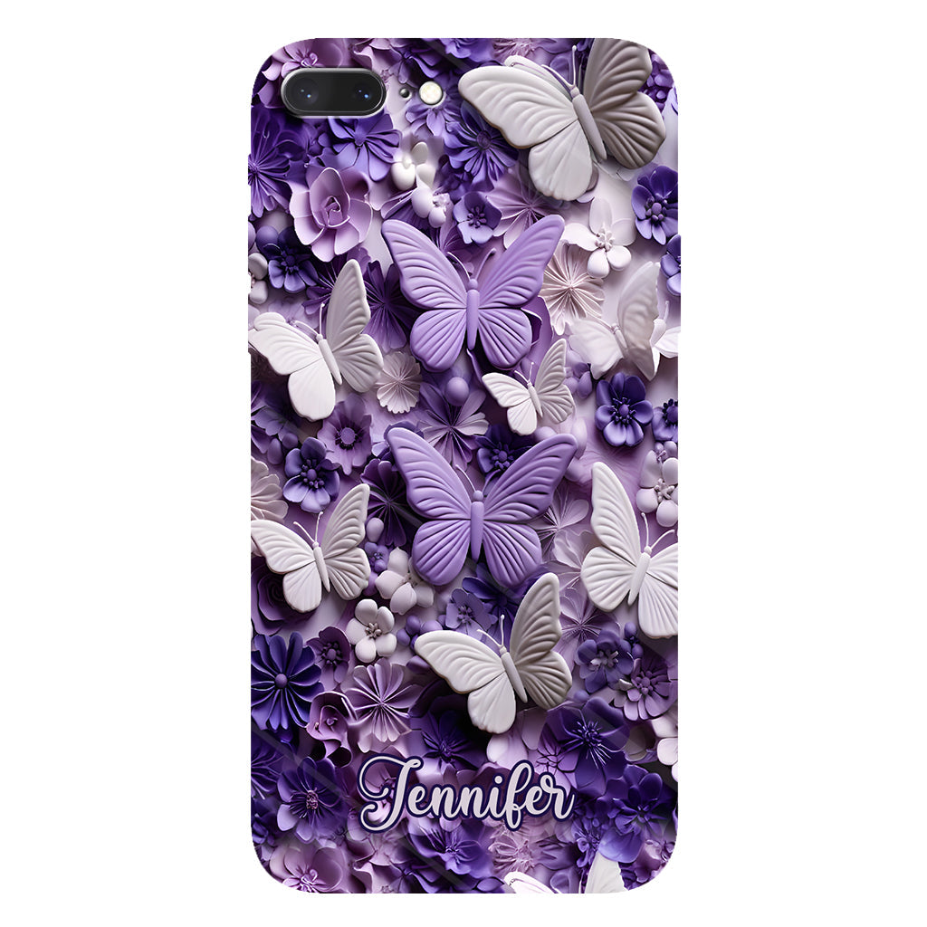 Purple Butterflies - Personalized Butterfly Full Print Phone Case