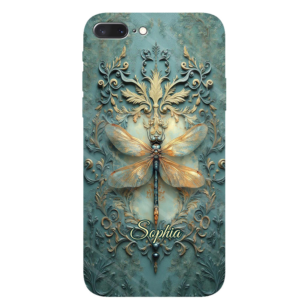 Superbe coque de téléphone personnalisée avec motif libellule - Motif libellule intégral